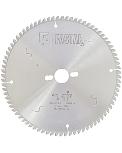 Fastar HM cirkelzaagblad 250x30x80 3.2/2.5 Trapezium vlaktand (neg) alu/trespa®