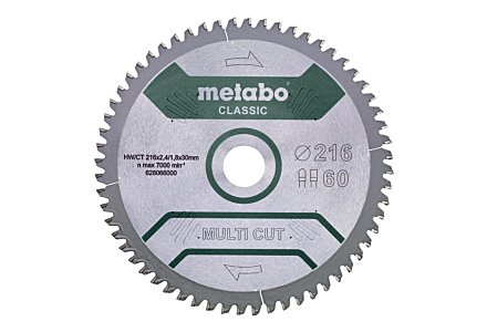 Metabo Multi Cut zaagblad 216x30x60