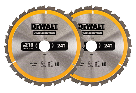 2 pack DeWalt DWS774 cirkelzaagblad 216x30x24 tanden