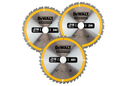 DeWalt zaagbladen 216x30 cirkelzaagbladen 3 delige set