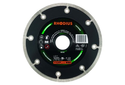 Rhodius LD1 125mm diamantzaagblad extra dun voor tegel en keramiek