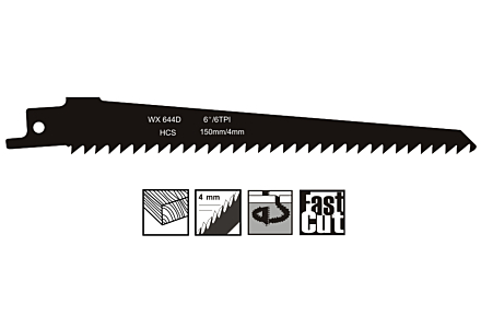 Reciprozaagbladen voor hout en plaatmateriaal 150mm - 5 stuks