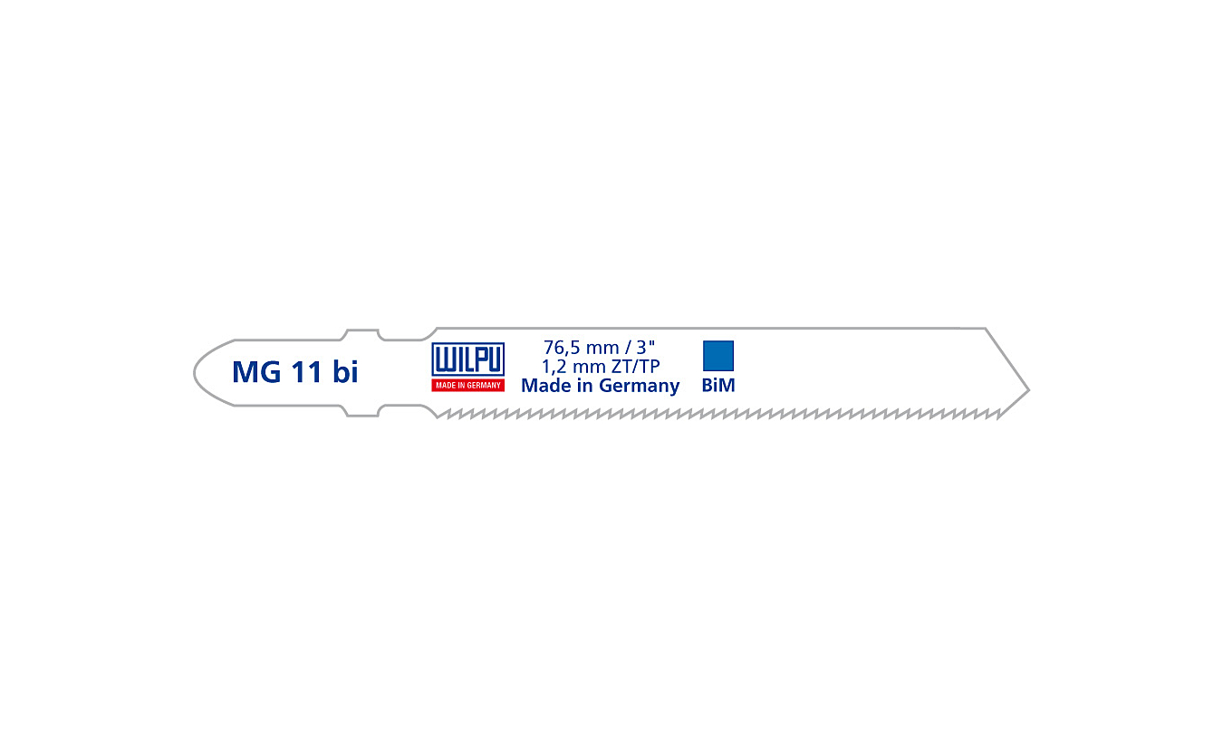 Wilpu MG 11 bi decoupeerzaagblad metaal en roestvaststaal (Bosch T118AF) 5 stuks