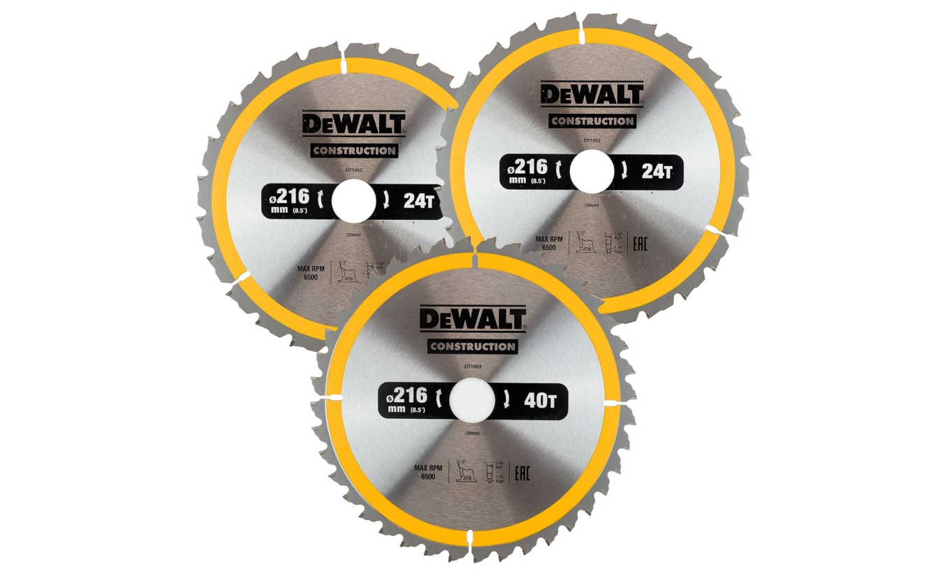 Zeehaven Reductor Volgen DeWalt 216x30 cirkelzaagbladenset 3 delig