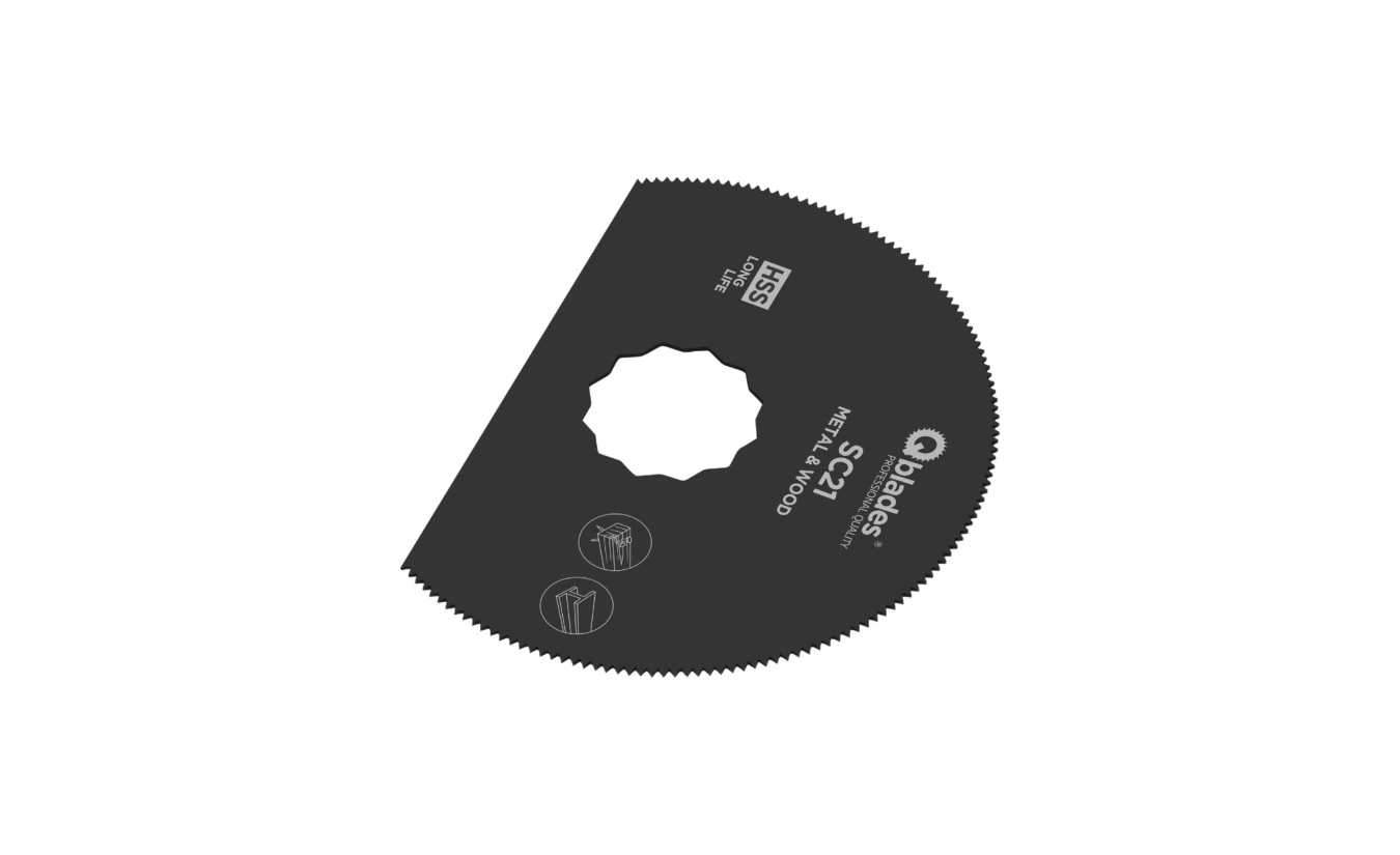 Qblades SC21 80mm multitool HSS zaagblad Hout en Metaal (Supercut)