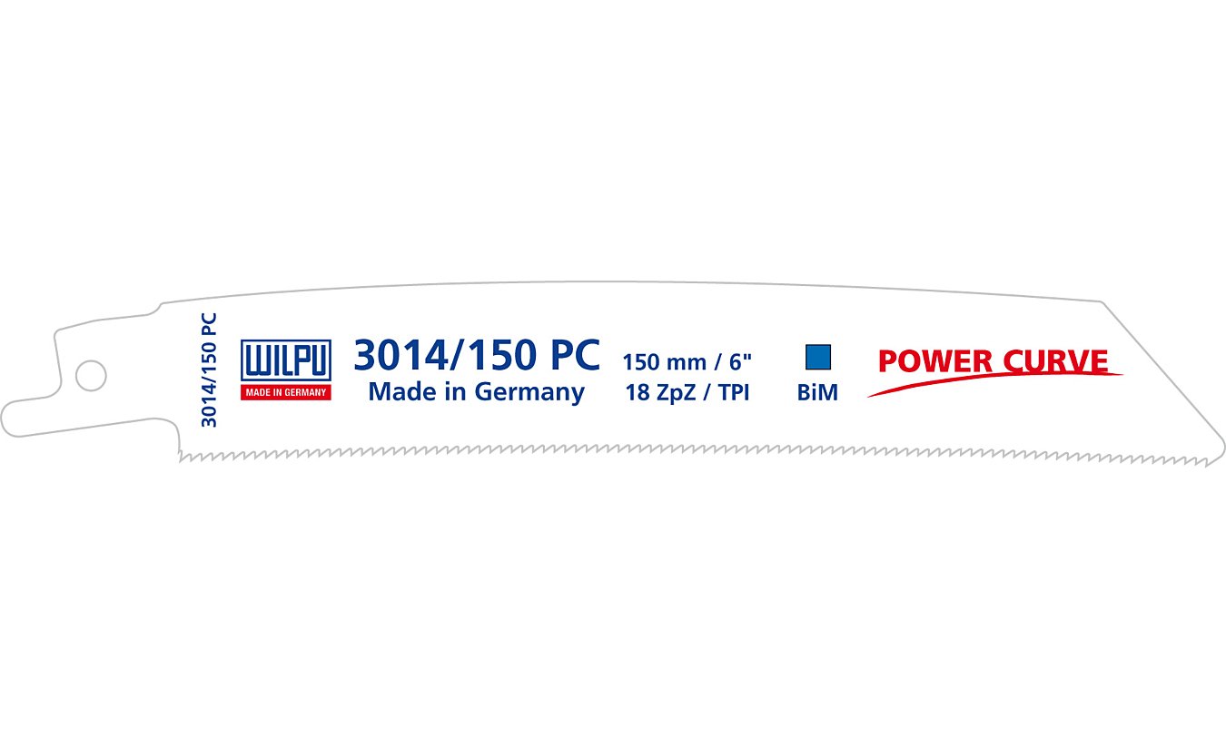 Wilpu 3014 PC/150 Power Curve reciprozaagblad Staal en RVS  (per 5-stuks)