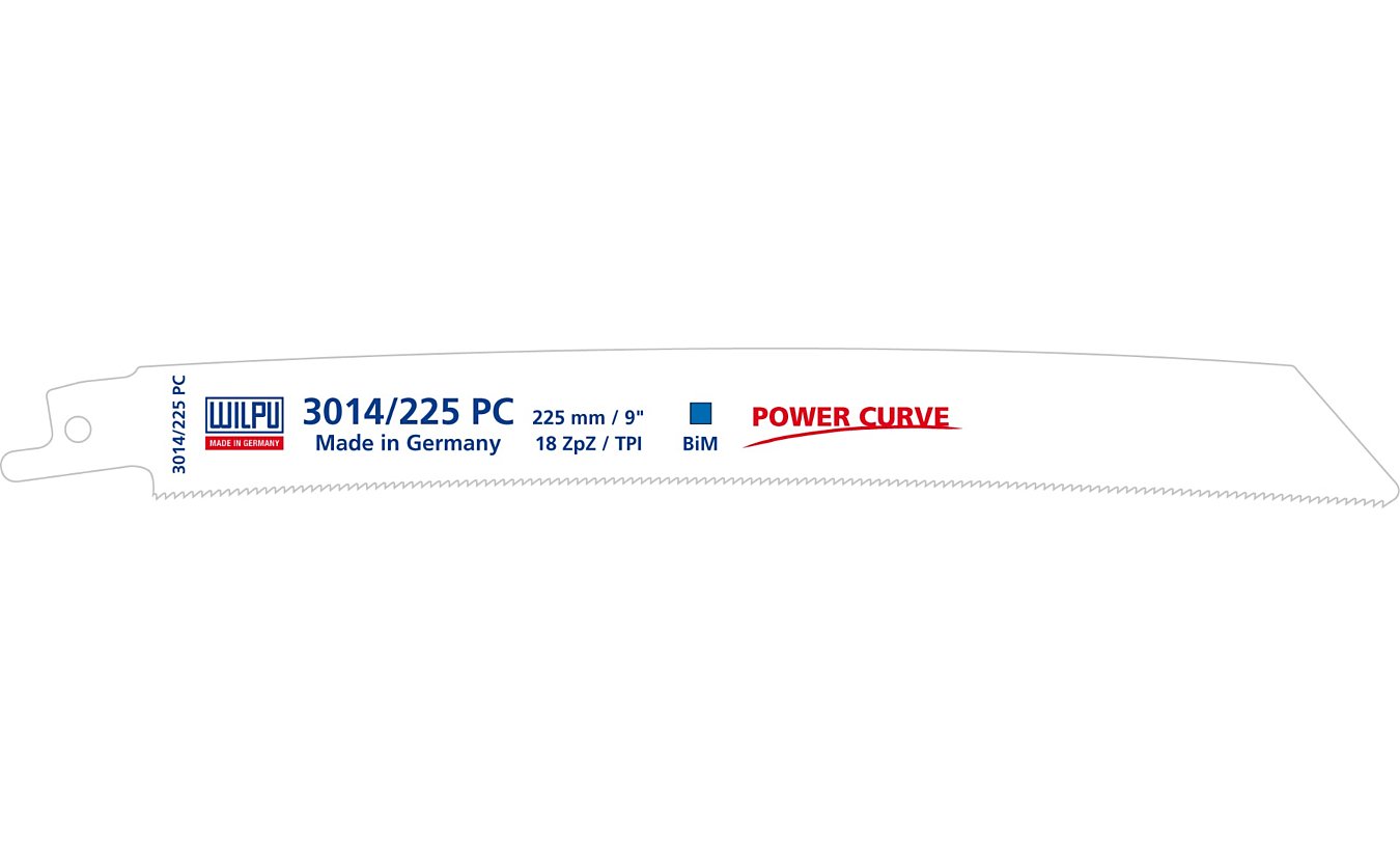 Wilpu 3014 PC/225 Power Curve reciprozaagblad Staal en RVS  (per 5-stuks)
