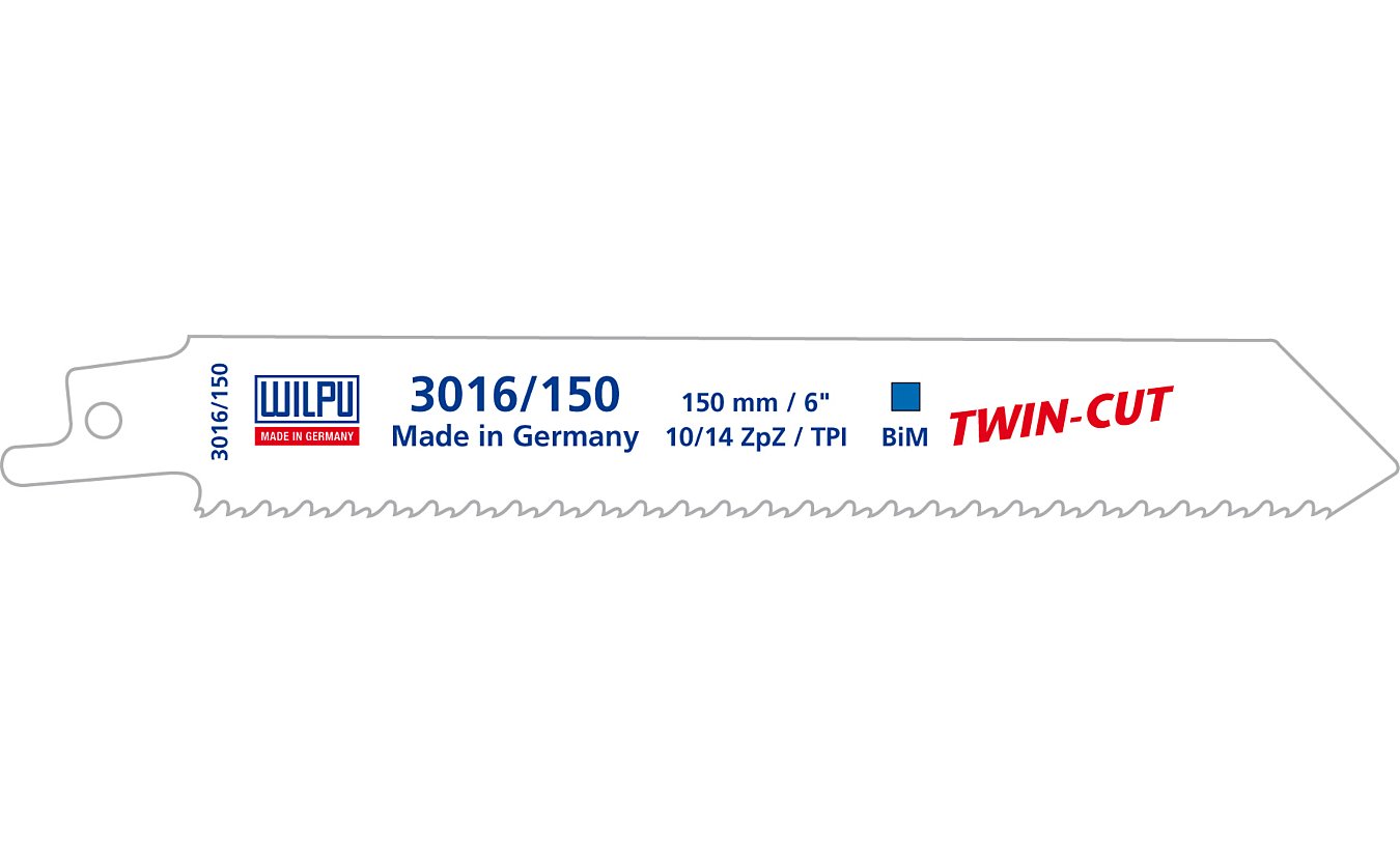 Wilpu 3016/150 Twin-cut reciprozaagblad Metaal en Hout  (per 5-stuks)