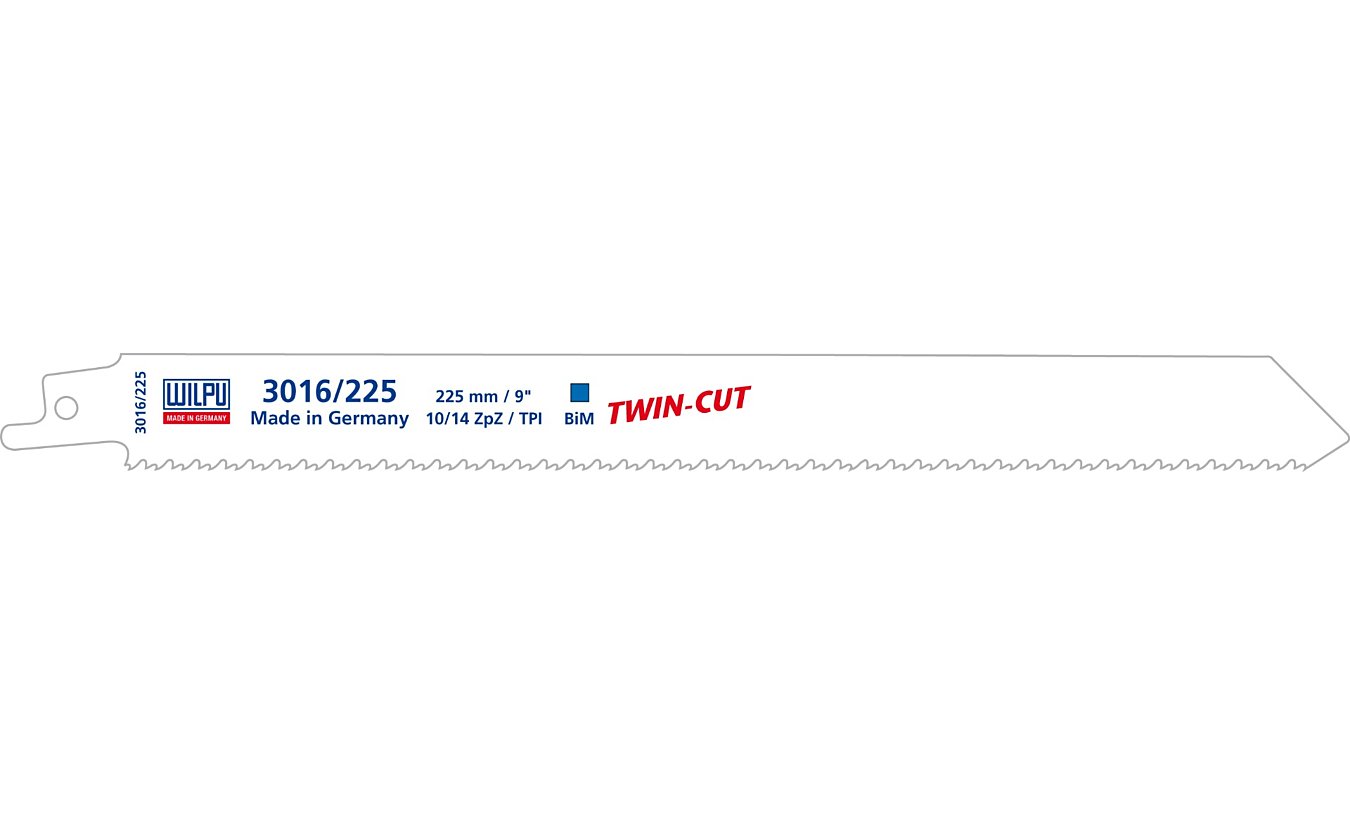 Wilpu 3016/225 Twin-cut reciprozaagblad Metaal en Hout (Bosch S123XF) per 5 stuks