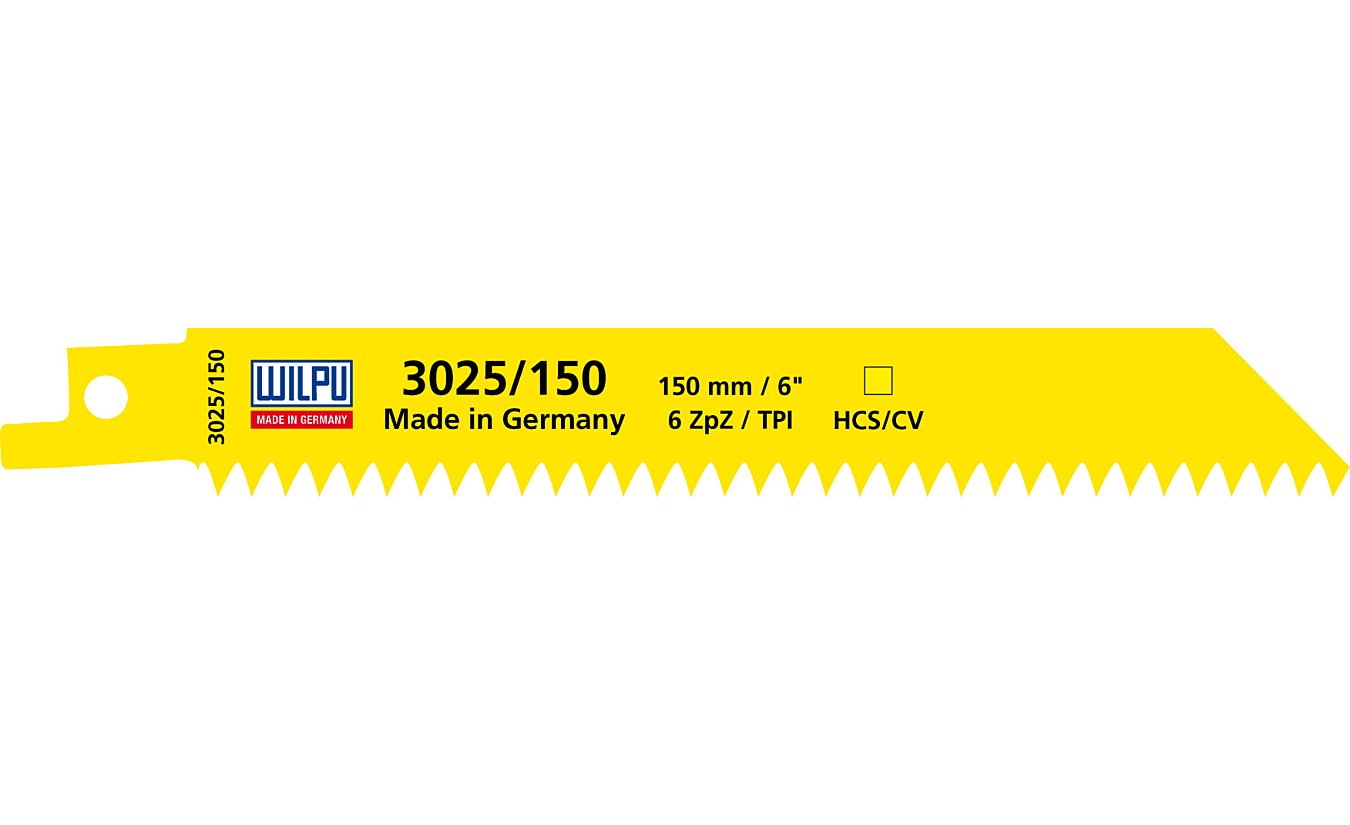 Wilpu 3025/150 reciprozaagblad hout en gipsplaat (Bosch S628D) 5 stuks