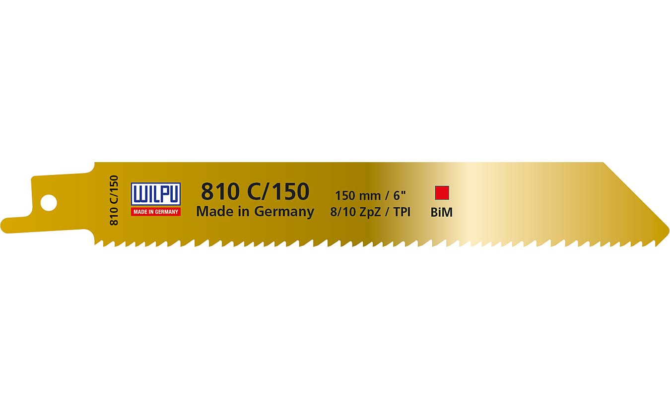 Wilpu 810C/150 reciprozaagblad hout met metaal(-resten) (per 5-stuks)
