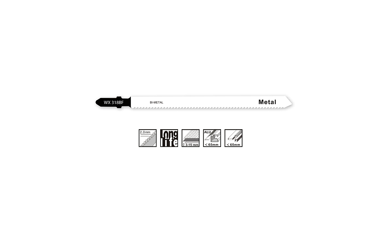 Decoupeerzaagbladen bi-metaal voor staal, non-ferro en sandwichmaterialen - 5 stuks